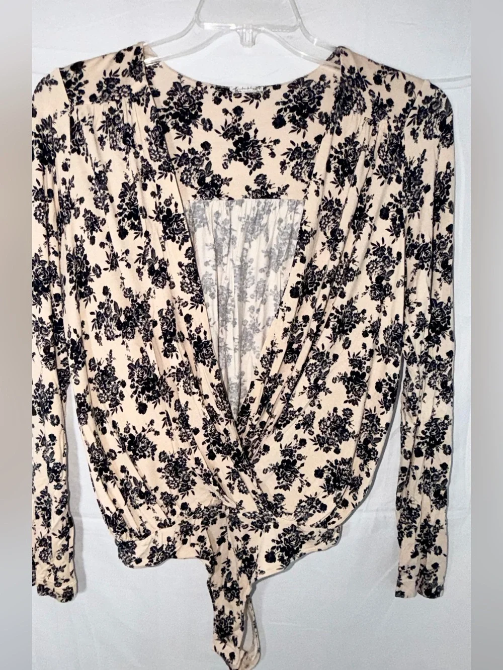 Free People Printed Turnt Long Sleeve Bodysuit